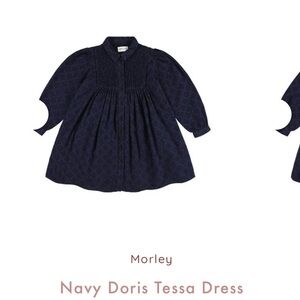 Morley navy Doris Tessa dress button down